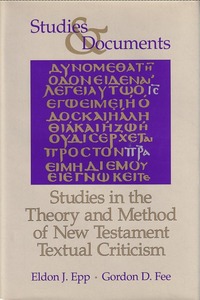 Studies in the Theory and Method of New Testament Textual Criticism 封面