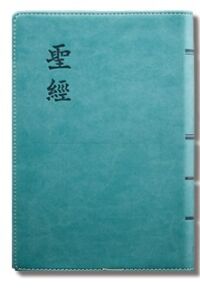 和合本．湖水綠色軟皮．銀邊．神版．CU64A 封面