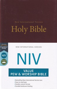 Holy Bible: NIV Value Pew and Worship Bible (Hardcover, Burgundy) 封面