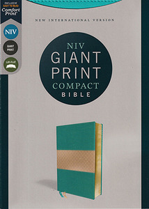 NIV Giant Print Compact Bible, Leathersoft, Teal, Red Letter, Comfort Print 封面