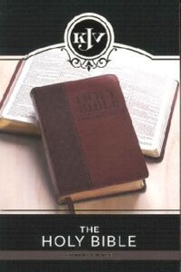 KJV Holy Bible, Compact Brown Faux Leather w/Ribbon Marker, Red Letter 封面