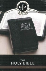 KJV Holy Bible, Mini Pocket Bible – Zippered Black Faux Leather Bible w/Ribbon Marker 封面