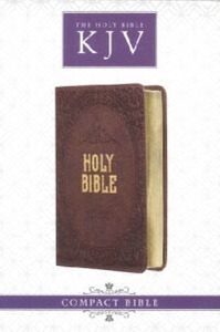 KJV Holy Bible, Compact Medium Brown Faux Leather w/Ribbon Marker, Red Letter 封面