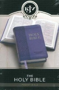 KJV Holy Bible, Mini Pocket Size, Purple Faux Leather w/Ribbon Marker, Red Letter 封面