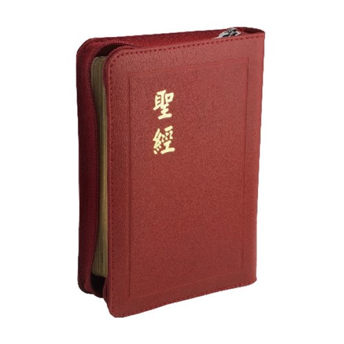 聖經(和合本.輕便型.皮面金邊拉鍊.神版.紅) CU57AZRD 封面
