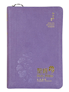 和合本修訂版／ESV英文標準版．中英對照．紫色布面．拉鍊．橫排．神版．RCU/ESV53AXZP 封面