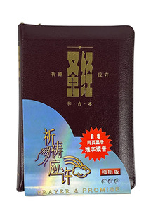 和合本．簡體字．祈禱應許版．拇指版．紅色仿皮面．金邊．拉鏈．CAS1337 封面