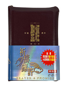 和合本．祈禱應許版．拇指版．紅色仿皮面．金邊．拉鏈 封面