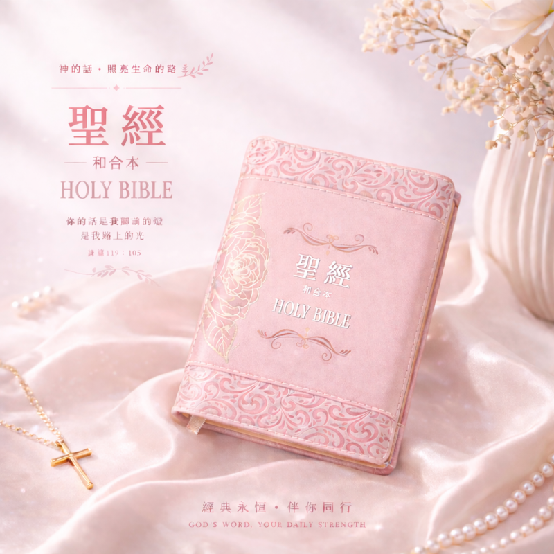 聖經/SR37ATZ4.201/(玫瑰粉)新標點和合本皮面拉鏈標題雙色紅字版 封面
