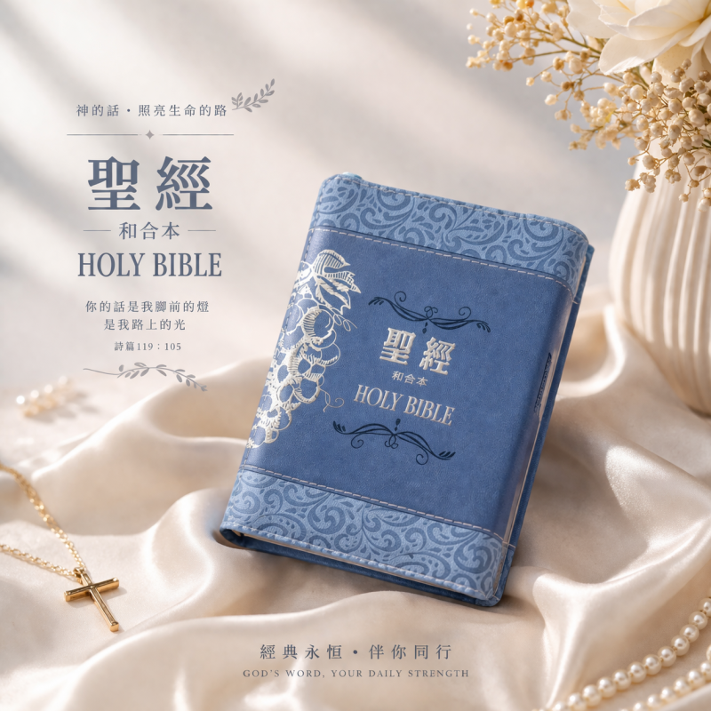 聖經/SR37ATZ2.201/(葡萄藍)新標點和合本皮面拉鏈標題雙色紅字版 封面