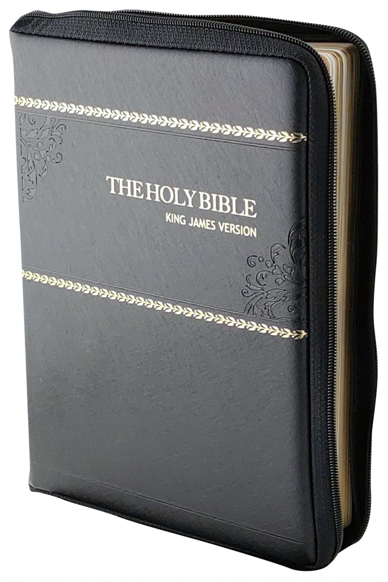 英文聖經/KJV62PLZ/King James紅字拉鍊版(髮絲紋膠面金邊) 封面
