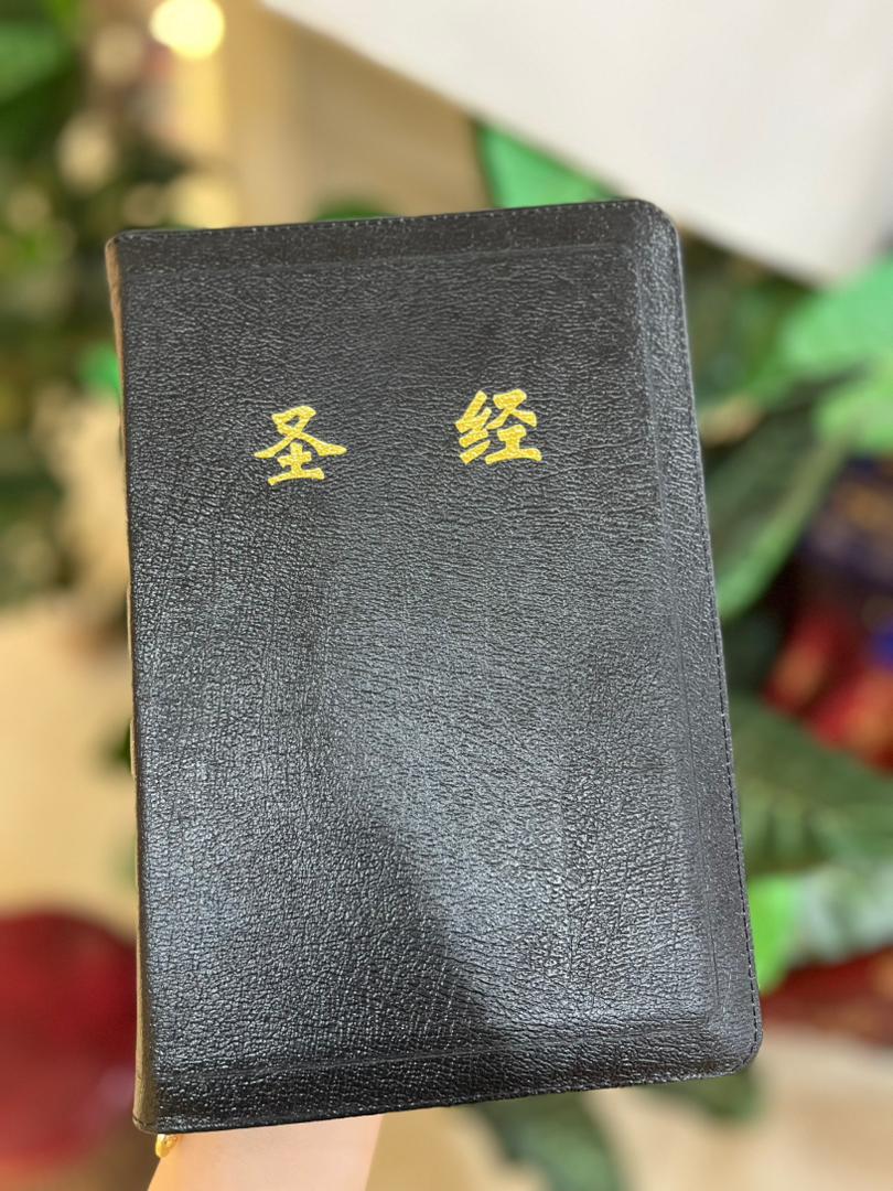 25K金邊皮面豪華本拉鍊聖經 封面