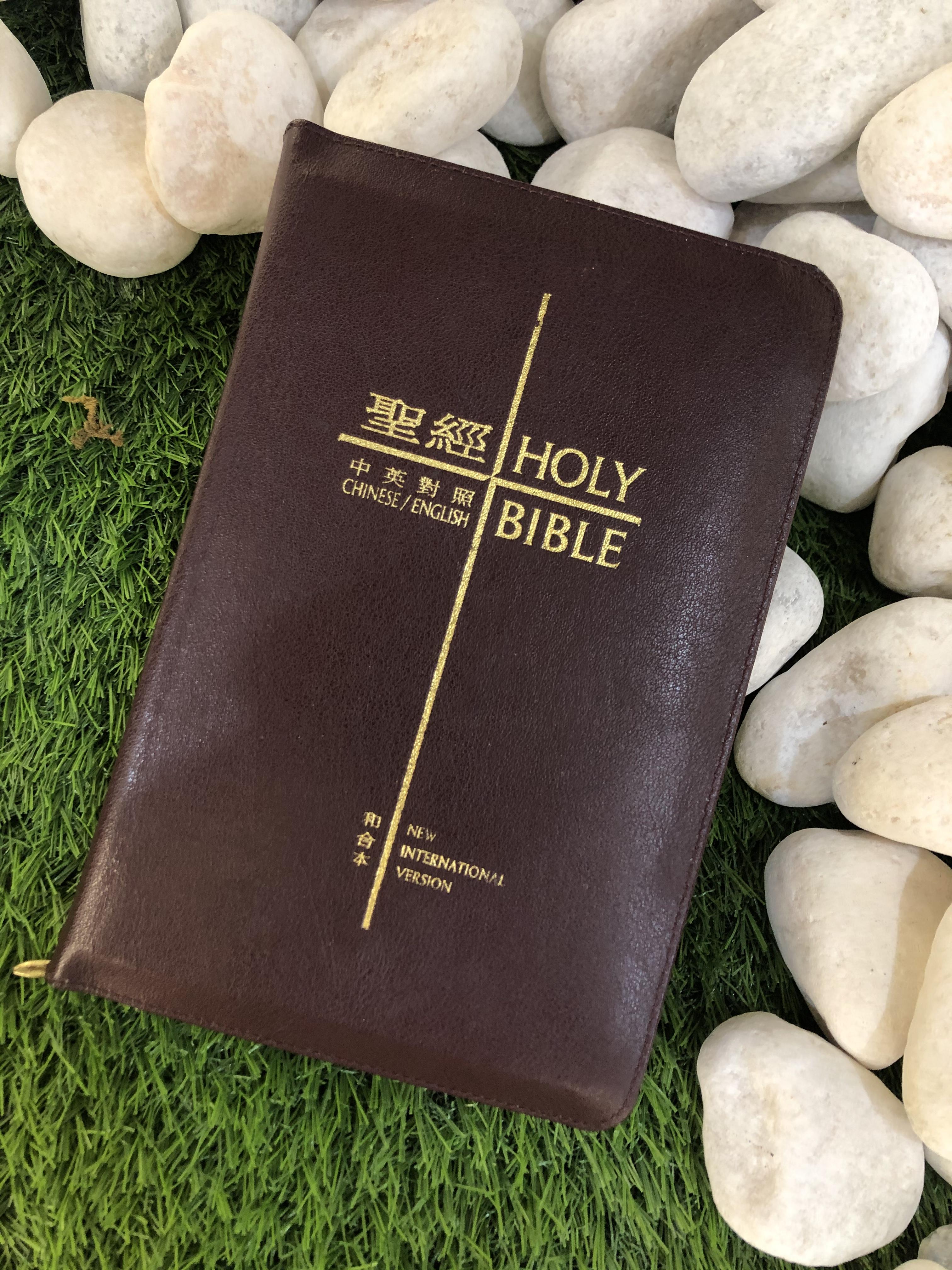 BIBLE-中英聖經和合本袖珍皮面-紅色金邊拉鍊(繁體) 封面
