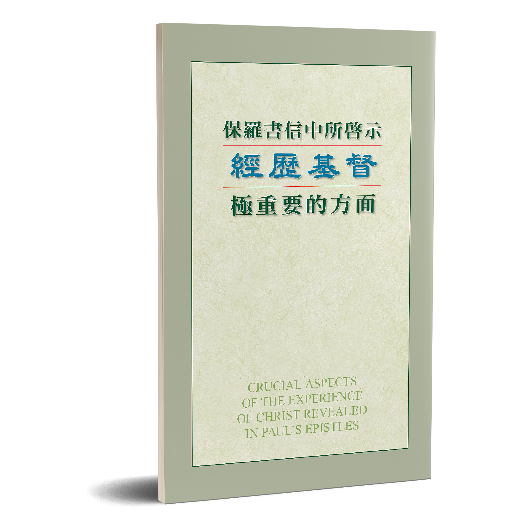 保羅書信中所啟示經歷基督極重要的方面 封面