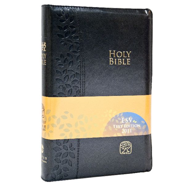 新譯本‧ESV 簡體標準裝神字版 黑色儷皮金邊拉鍊 封面